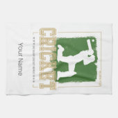 Cricket Batsman  Pitcher Speler Coach Theedoek (Horizontaal)