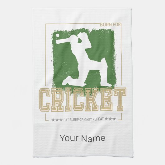 Cricket Batsman  Pitcher Speler Coach Theedoek (Verticaal)