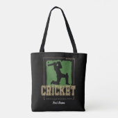 Cricket Batsman  Pitcher Speler Coach Tote Bag (Achterkant)