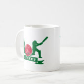 cricket batsman silhouette batball koffiemok (Voorkant links)