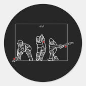 Cricket Batting Funny Cricket Fan Gift Cricket  Ronde Sticker (Voorkant)