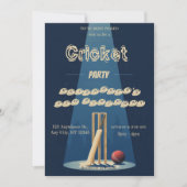 Cricket Birthday Party Sports Invitation Kaart (Voorkant)