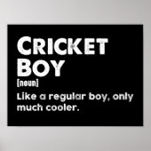 Cricket Boy Funny Definition Cricket Lover Poster (Voorkant)