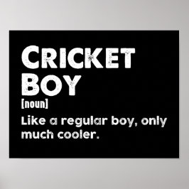 Cricket Boy Funny Definition Cricket Lover Poster