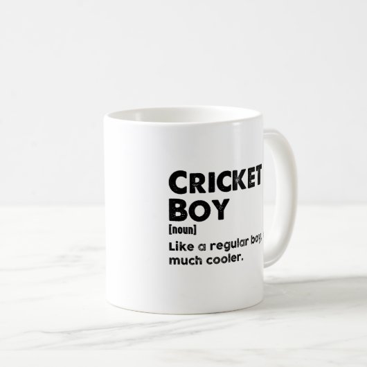 Cricket Boy Funny Dictionary Definitie Koffiemok (Voorkant rechts)