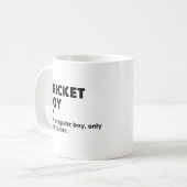 Cricket Boy Funny Dictionary Definitie Koffiemok (Voorkant links)