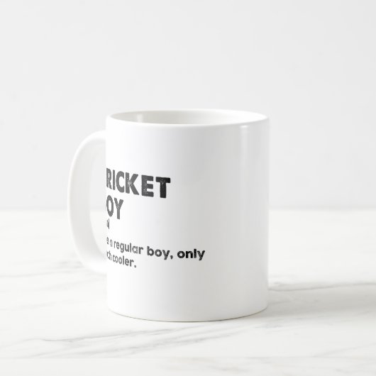 Cricket Boy Funny Dictionary Definitie Koffiemok (Voorkant links)