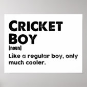 Cricket Boy Funny Dictionary Definitie Poster (Voorkant)