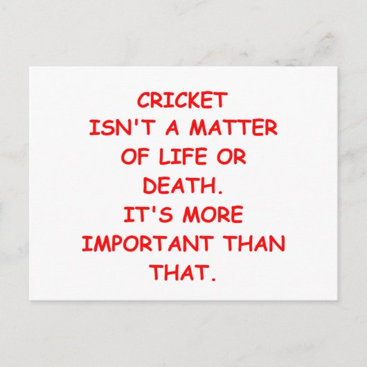 cricket briefkaart (Voorkant)