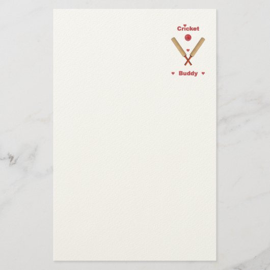 Cricket Buddy Briefpapier (Voorkant)