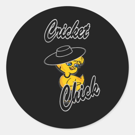 Cricket Chick #4 Ronde Sticker (Voorkant)