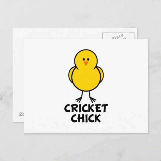 Cricket Chick Briefkaart (Voorkant / Achterkant)