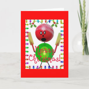 Cricket Christmas Cartoon Feestdagen Kaart