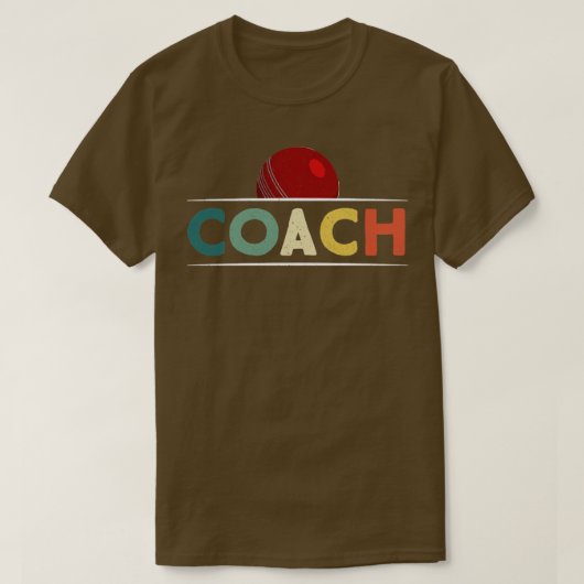 Cricket Coach Retro  stijl T-shirt (Design voorkant)