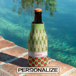 Cricket-concept aangepaste naam rood groen blikjeskoeler