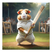 Cricket Craze: de grote wedstrijd van de cavia's Foto Afdruk (Voorkant)