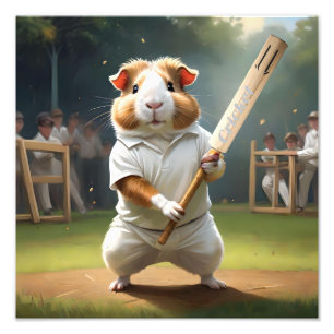 Cricket Craze: de grote wedstrijd van de cavia's Foto Afdruk