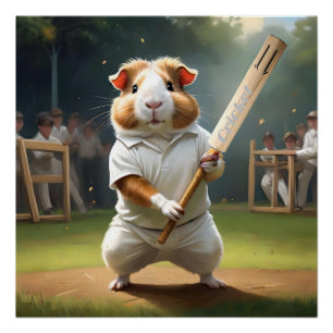 Cricket Craze: de grote wedstrijd van de cavia's Perfect Poster