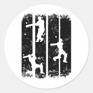Cricket - Cricketend Cricket Sport Cricket Speler Ronde Sticker