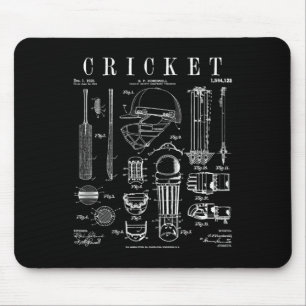 Cricket Cricketer Tsman Bowler Vintage Sportspaten Muismat