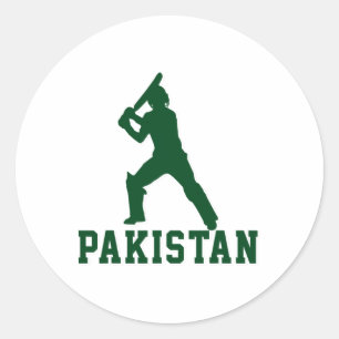 Cricket Cricketspeler Tsman Pakistan Sport Cadeau  Ronde Sticker