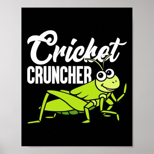 Cricket Cruncher Grappige Insectenliefhebber Citaa Poster (Voorkant)