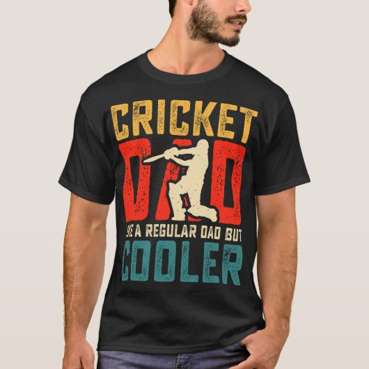 Cricket Dad Digitaal Basic Donker T-shirt (Voorkant)