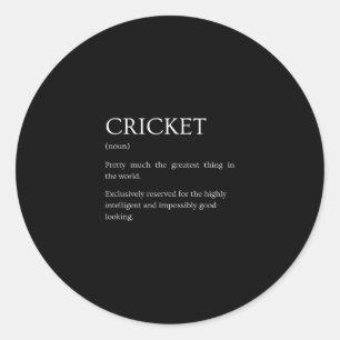 Cricket Definitie - Grappige Sarcastische Cricket Ronde Sticker