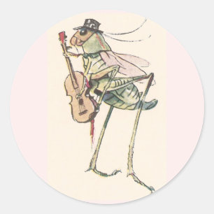 Cricket die de Fiddle speelt Ronde Sticker