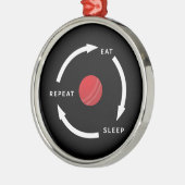Cricket Eat Sleep Repeat Sports Fan Gezegde Metalen Ornament (Links)