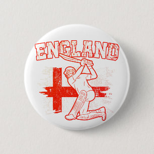 Cricket Engeland, Engelse vlag Ronde Button 5,7 Cm