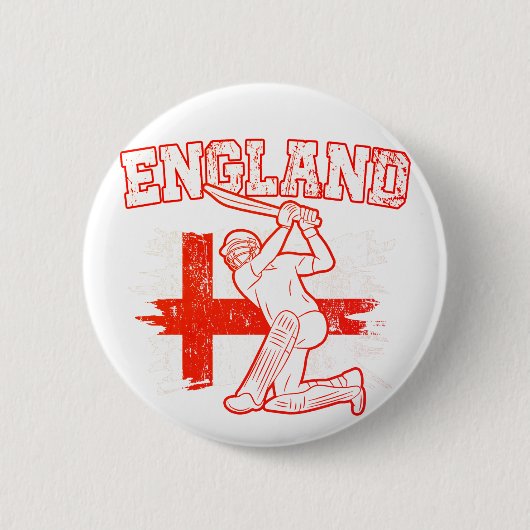 Cricket Engeland, Engelse vlag Ronde Button 5,7 Cm (Voorkant)