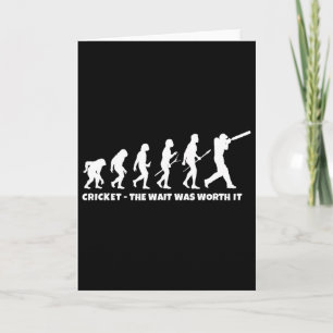 Cricket-evolutie voor cricket-sportspeler grappig  kaart