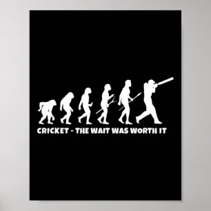 Cricket evolutie voor cricket sportspeler grappig poster