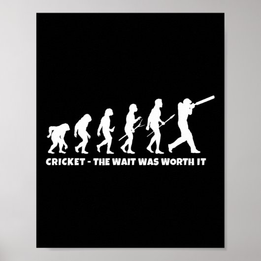 Cricket evolutie voor cricket sportspeler grappig poster (Voorkant)