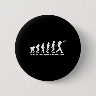 Cricket evolutie voor cricket sportspeler grappig ronde button 5,7 cm