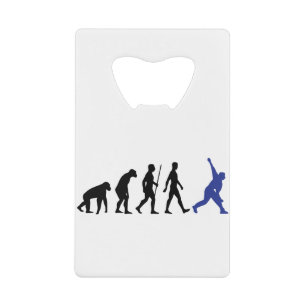Cricket Evolution Bowler Batsman Player Fans Creditkaart Flessenopener