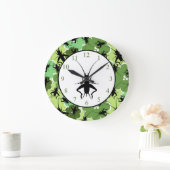 Cricket Floral Pattern Green and Black Grote Klok (Huis)