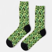 Cricket Floral Pattern Green and Black Sokken (Links)