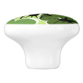 Cricket Floral Pattern Green + Black Keramische Knop (Zijkant)