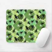 Cricket Floral Pattern Green + Black Muismat (Met muis)