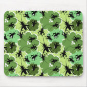 Cricket Floral Pattern Green + Black Muismat (Voorkant)