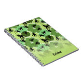 Cricket Floral Pattern Green + Black Notitieboek (Rechterzijde)