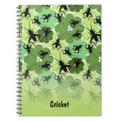 Cricket Floral Pattern Green + Black Notitieboek (Voorkant)