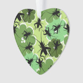 Cricket Floral Pattern Green + Black Ornament (voorkant)