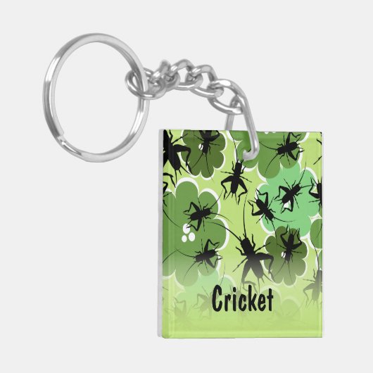 Cricket Floral Pattern Green + Black Sleutelhanger (Voorkant Links)