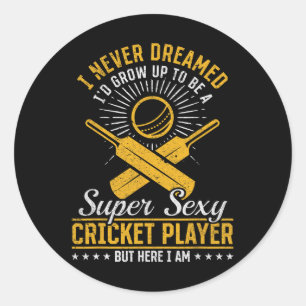 Cricket Game Cricket - Super Y Cricket Speler Ronde Sticker