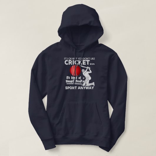 Cricket Game Funny Smart Player Hoodie (Design voorkant)