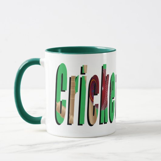 Cricket Game Logo, Green Combo Coffee Mok. Mok (Links)