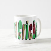 Cricket Game Logo, Mok witte koffie. (Voorkant rechts)